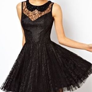 ASOS black lace cocktail dress